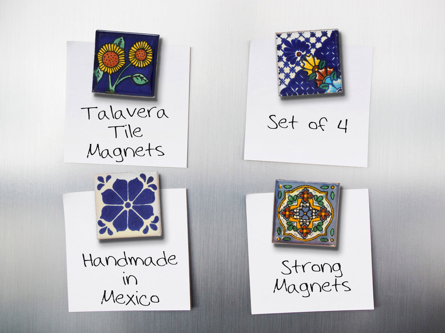 Talavera Tile Fridge Magnets - Set of 4 - Collection #3