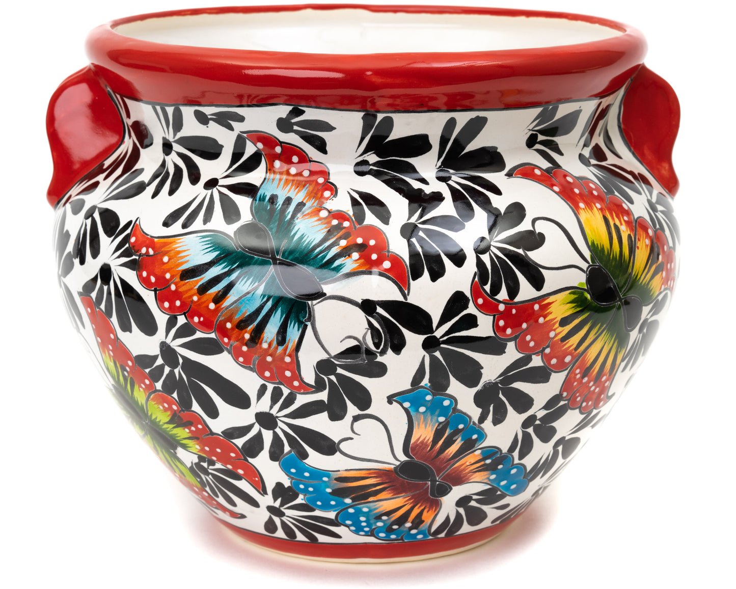 Michoacana Planter - Medium - Butterfly Red Trim