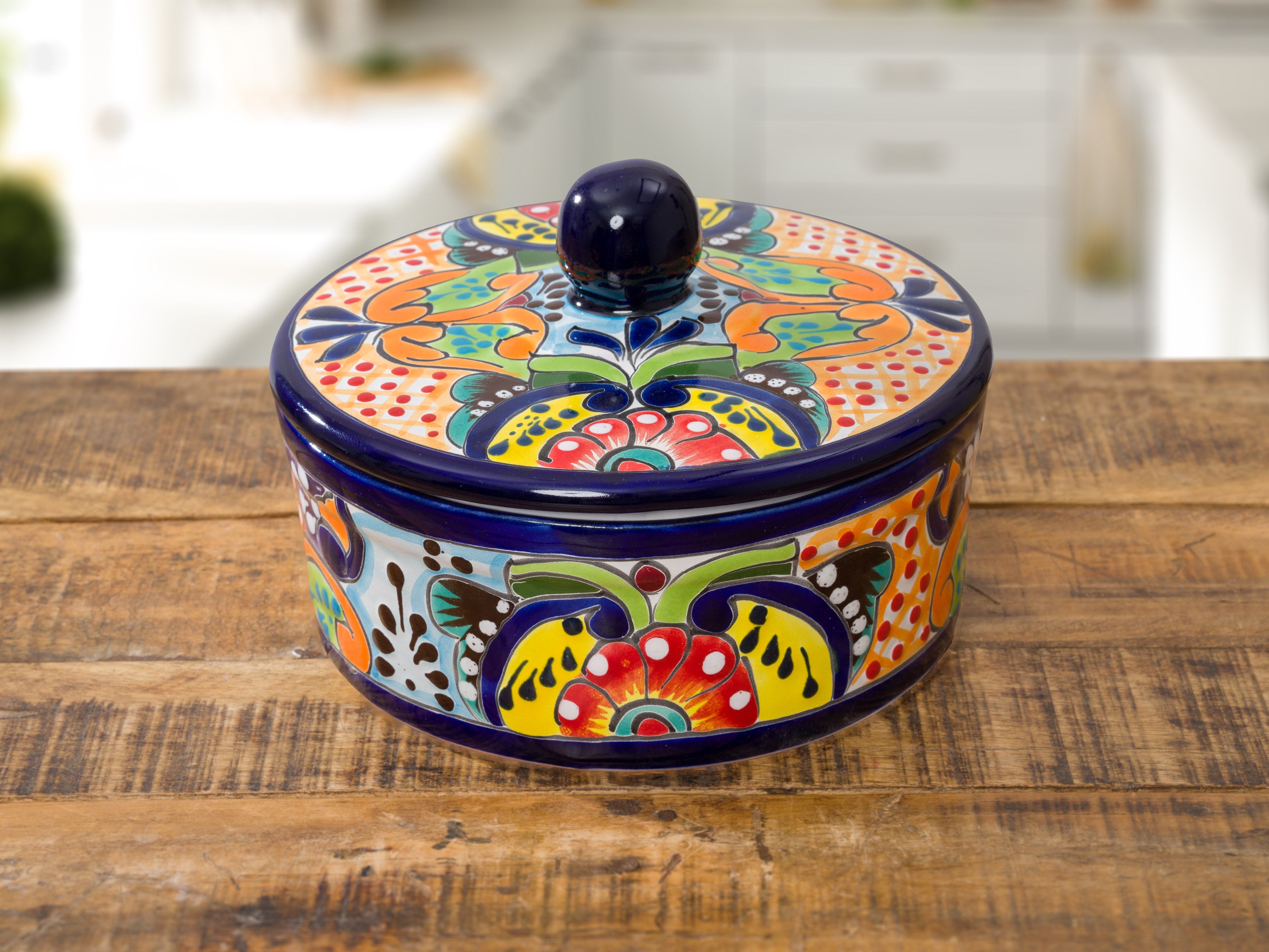 Kook Ceramic Hand-painted Tortilla Warmer With Lid, Tinga Collection, 8.5  Inch : Target