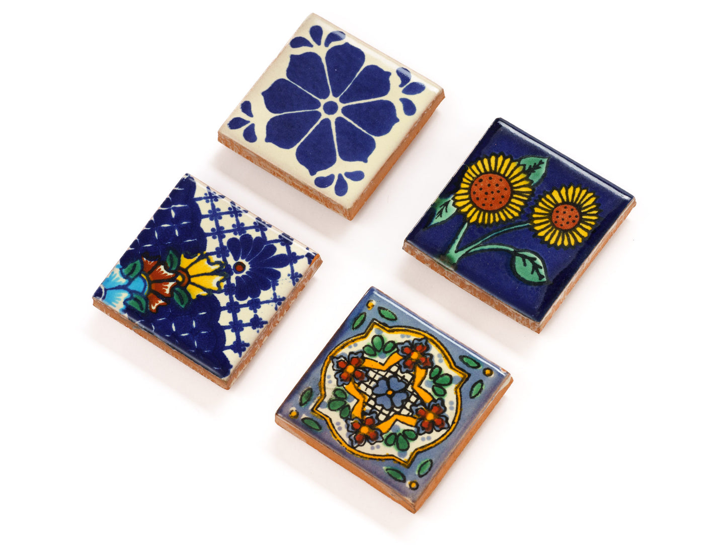 Talavera Tile Fridge Magnets - Set of 4 - Collection #3