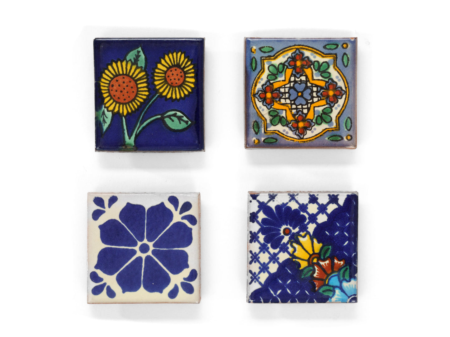 Talavera Tile Fridge Magnets - Set of 4 - Collection #3