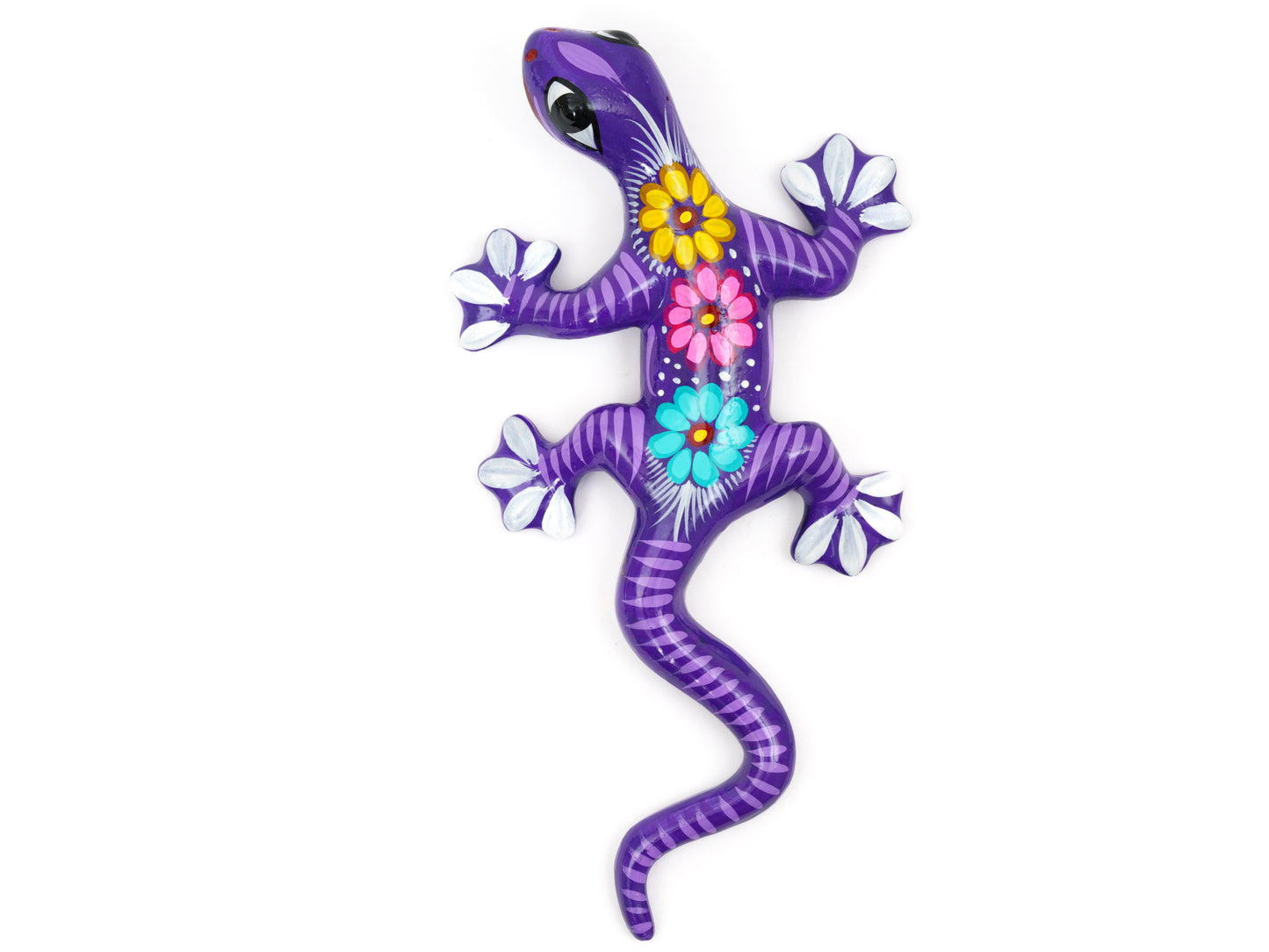 Set Of 3 Medium Climbing Geckos Wall Art Set Purple