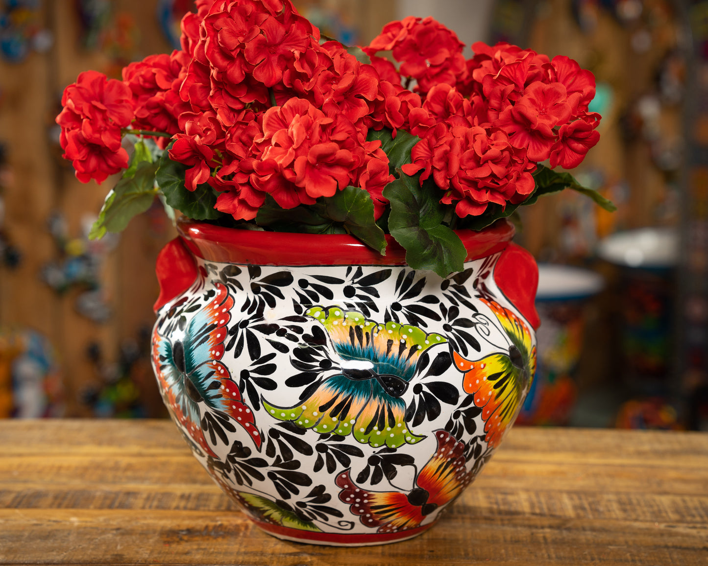 Michoacana Planter - Medium - Butterfly Red Trim