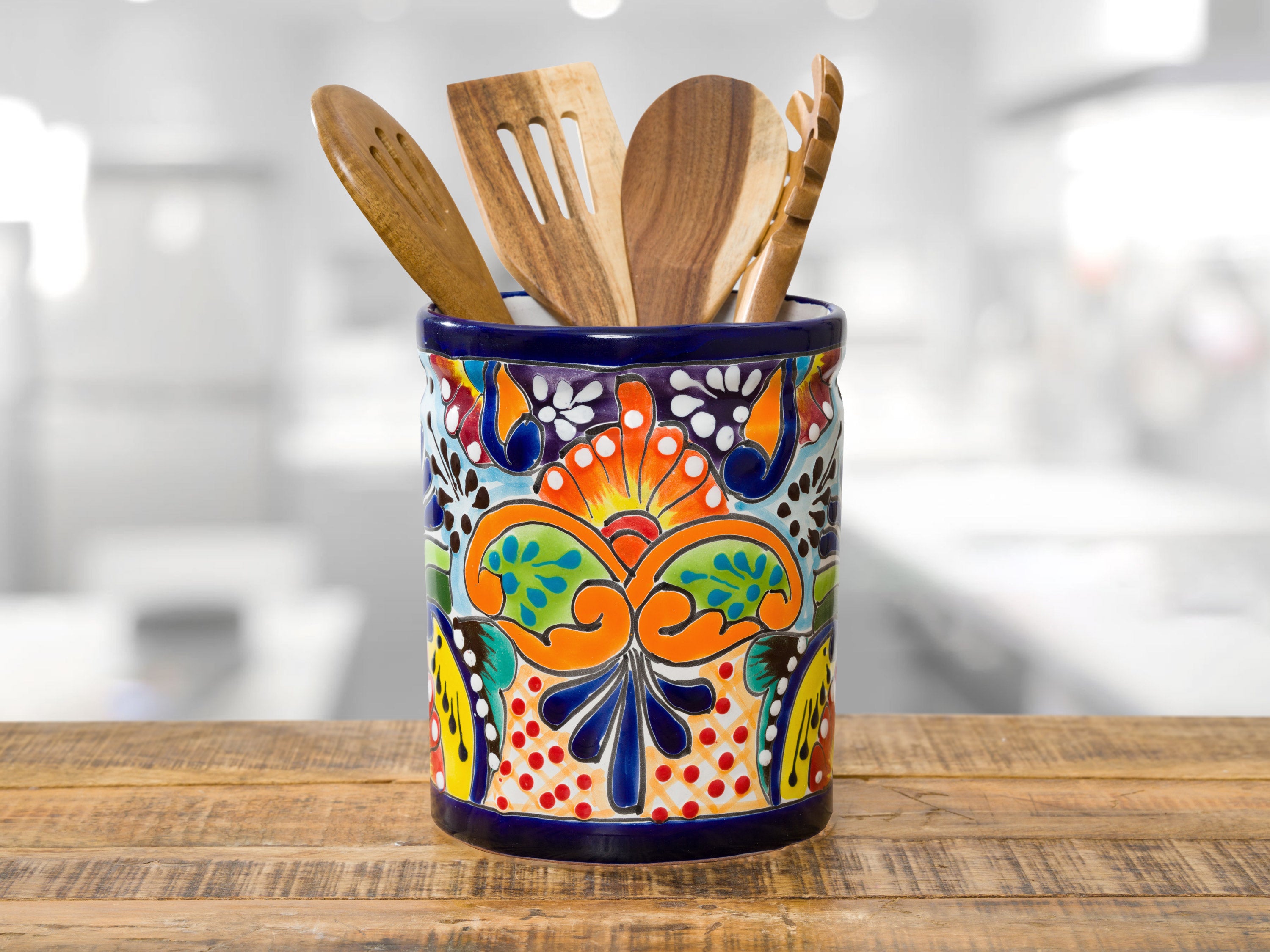 Utensil Holder - Large - Marigold – Enchanted Talavera