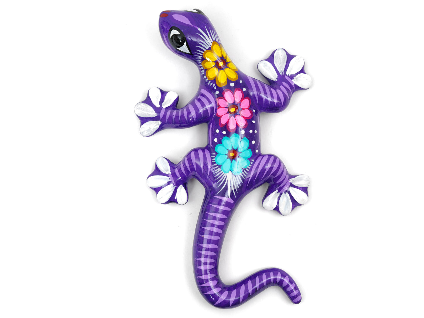 Set Of 3 Medium Climbing Geckos Wall Art Set Purple