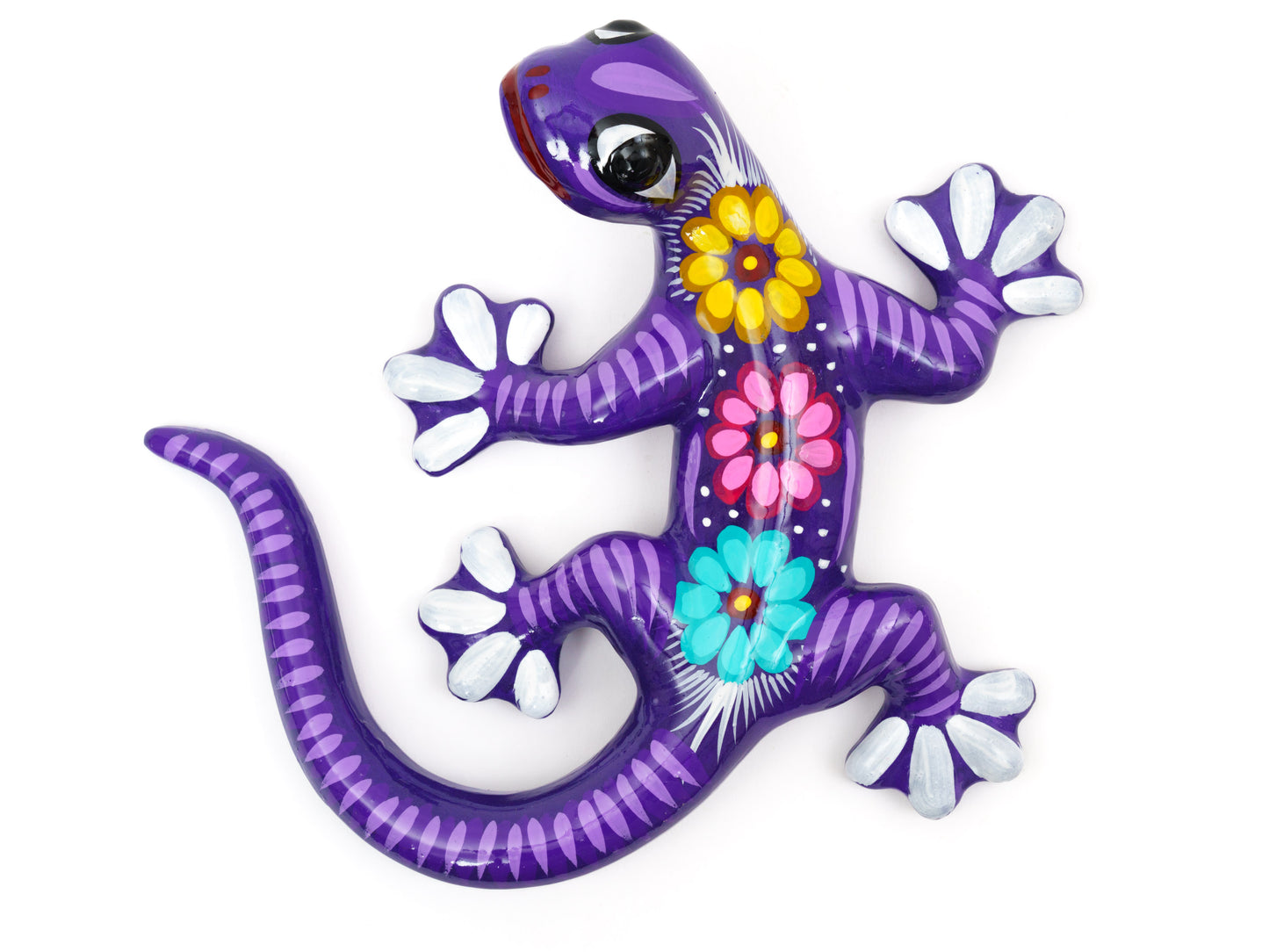 Set Of 3 Medium Climbing Geckos Wall Art Set Purple