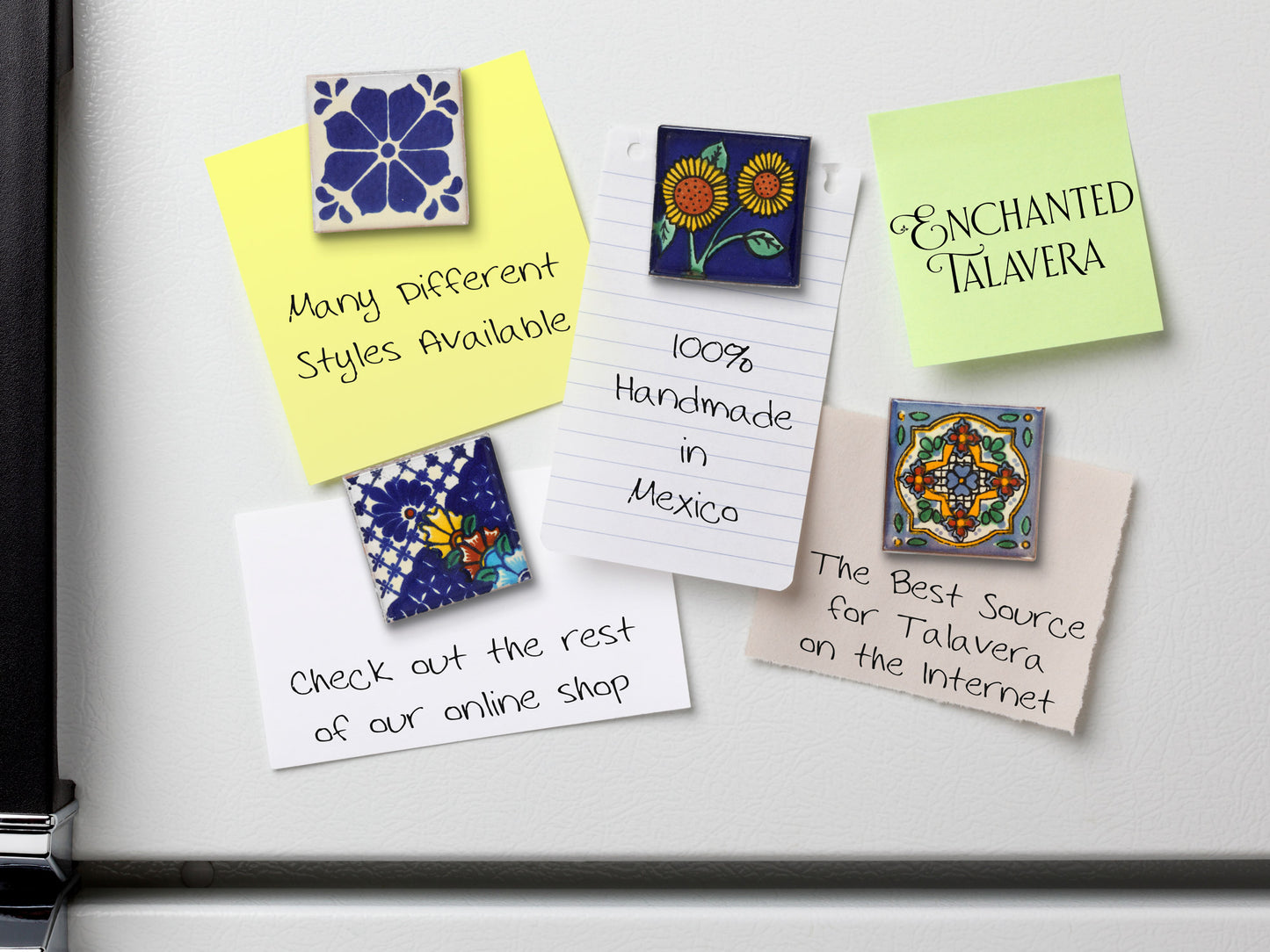Talavera Tile Fridge Magnets - Set of 4 - Collection #3