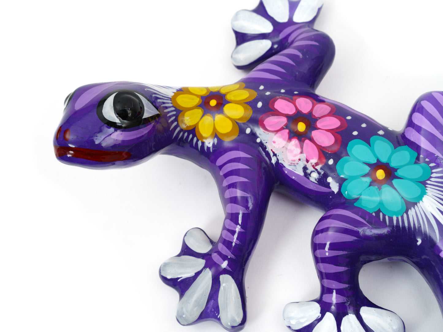 Set Of 3 Medium Climbing Geckos Wall Art Set Purple