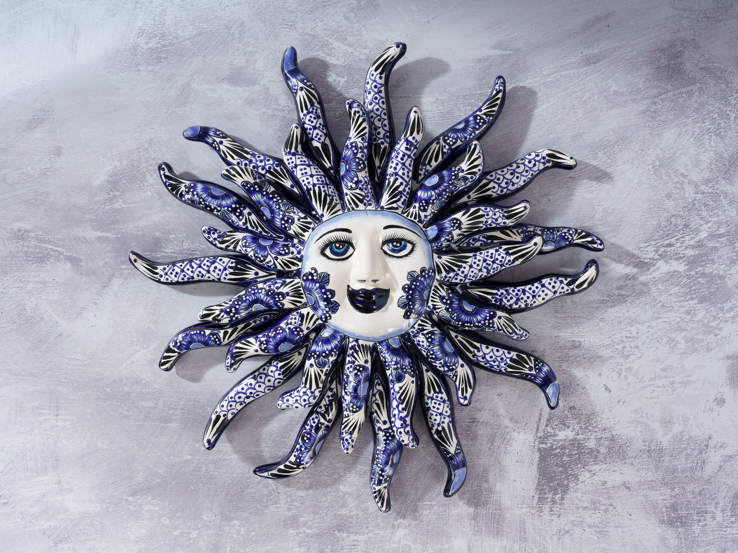 Premium Quality Signed RARE Multi Dimensional "Glow" Sun - Cobalt-White