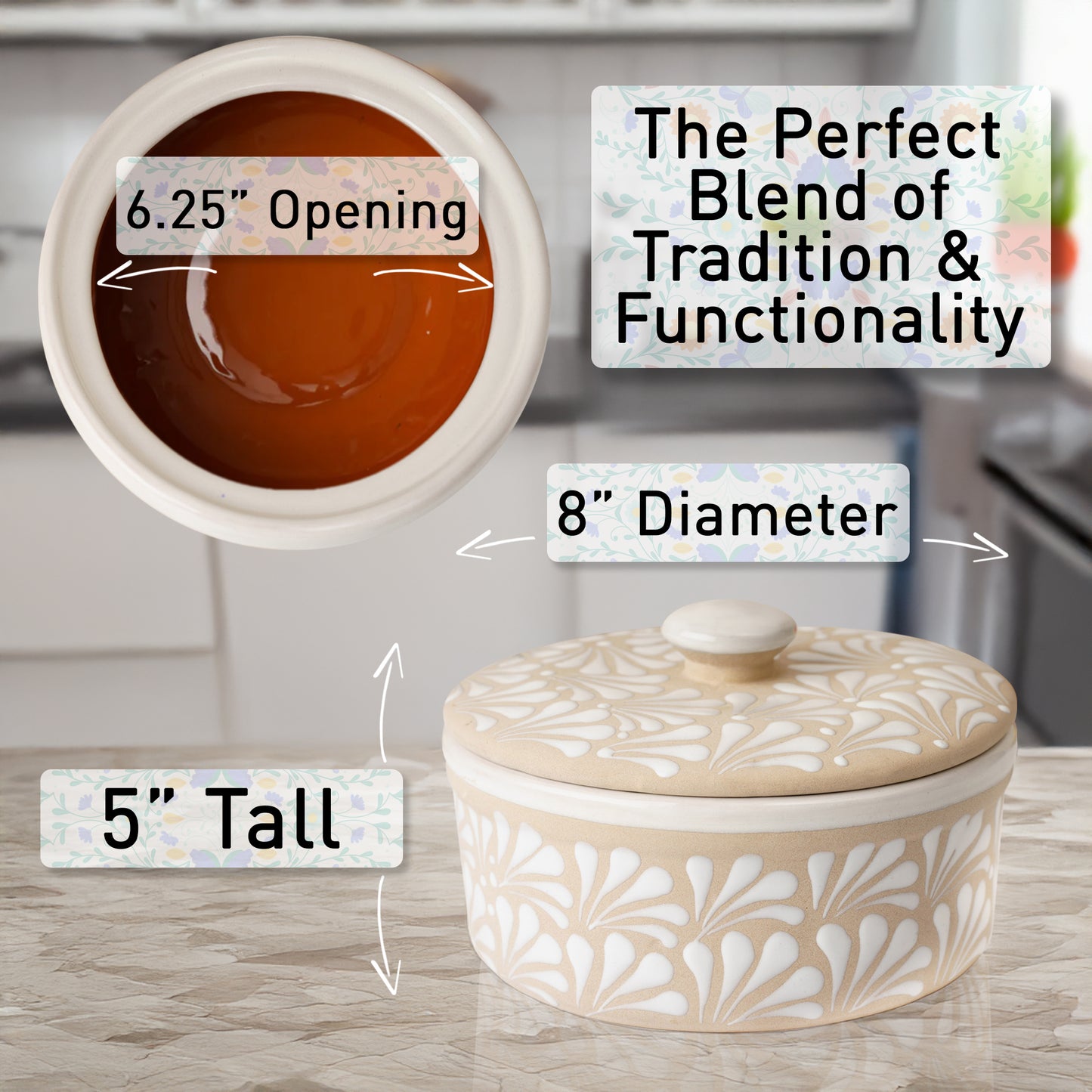 Tortilla Warmer - Puebla Style - White on Blue