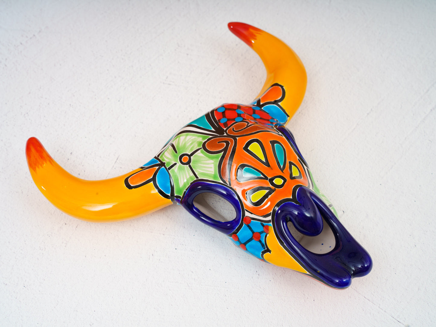 Bull Skull - Wall Art - Medium - Marigold Horns