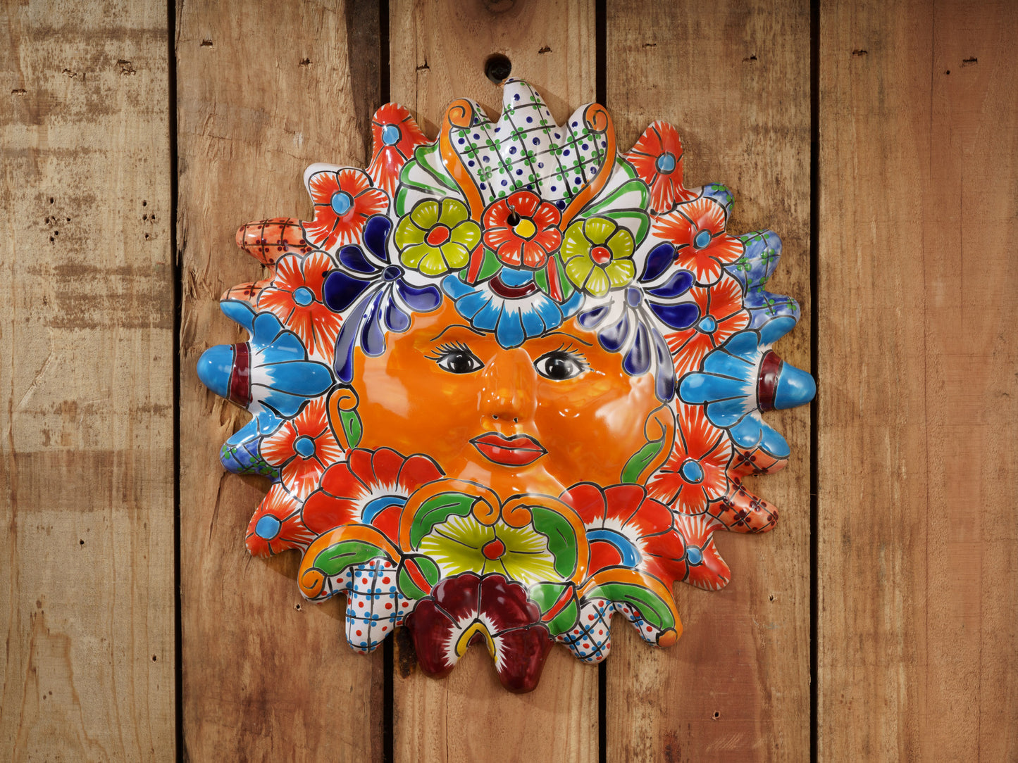 Scalloped Sun Face Wall Art