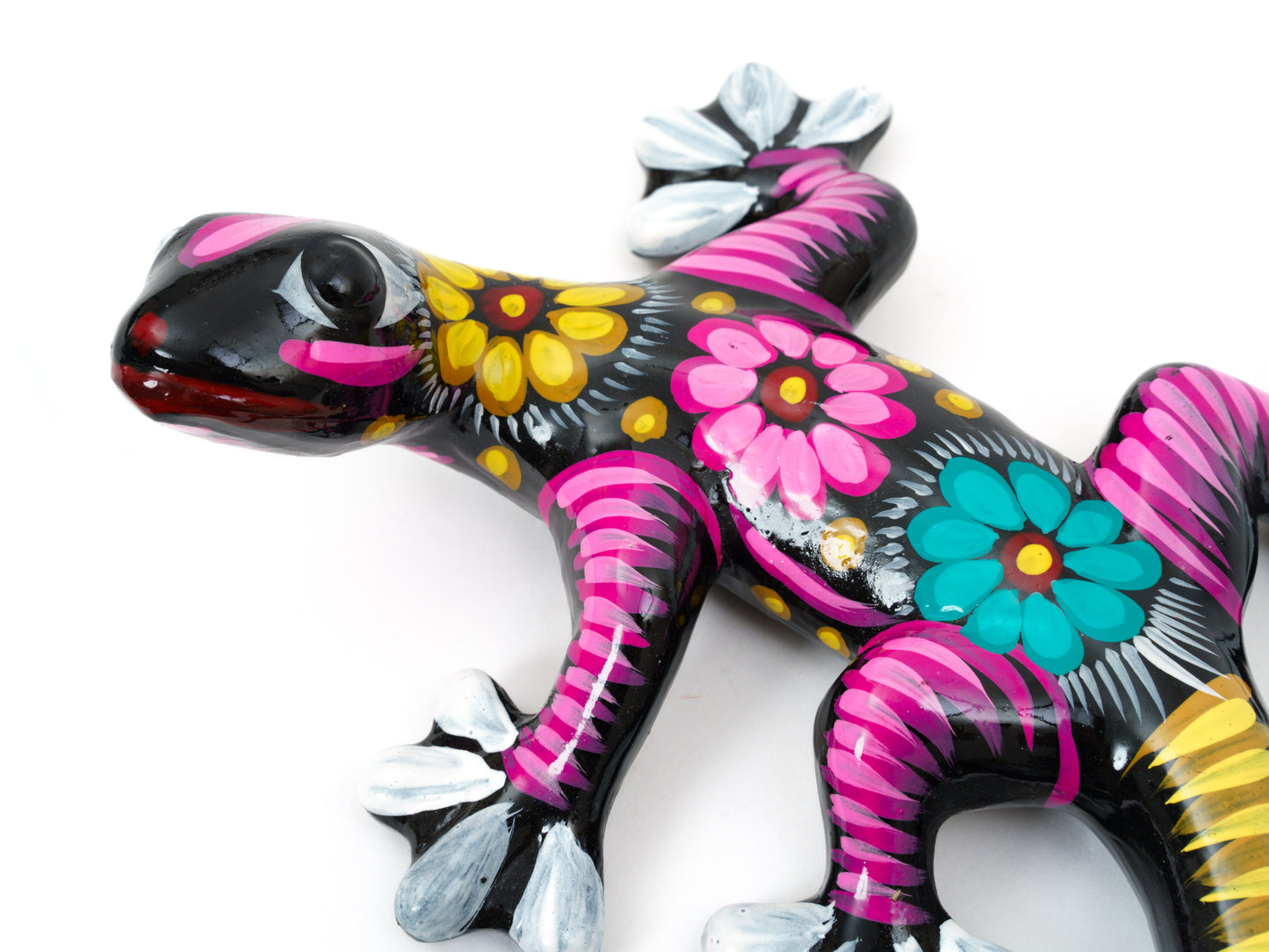 Set Of 3 Medium Climbing Geckos Wall Art Set Black