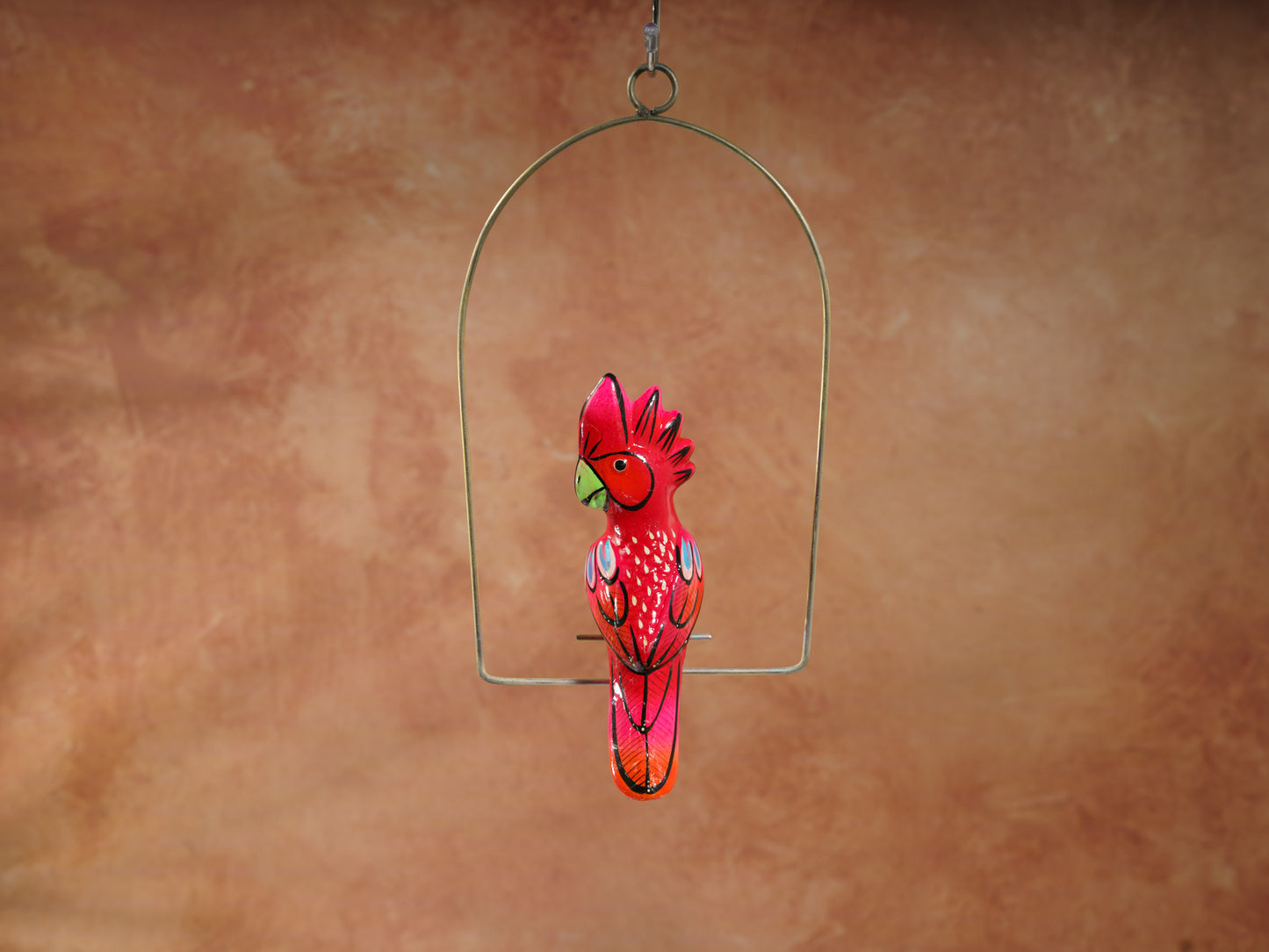 Hanging Cockatoo Bird With Perch - Small