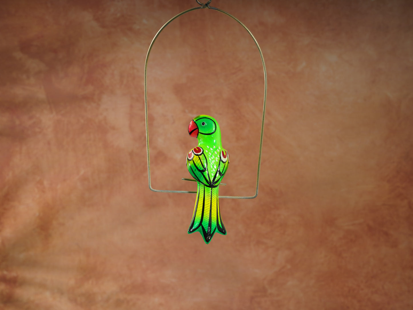 Hanging Parrot Bird With Perch - Small