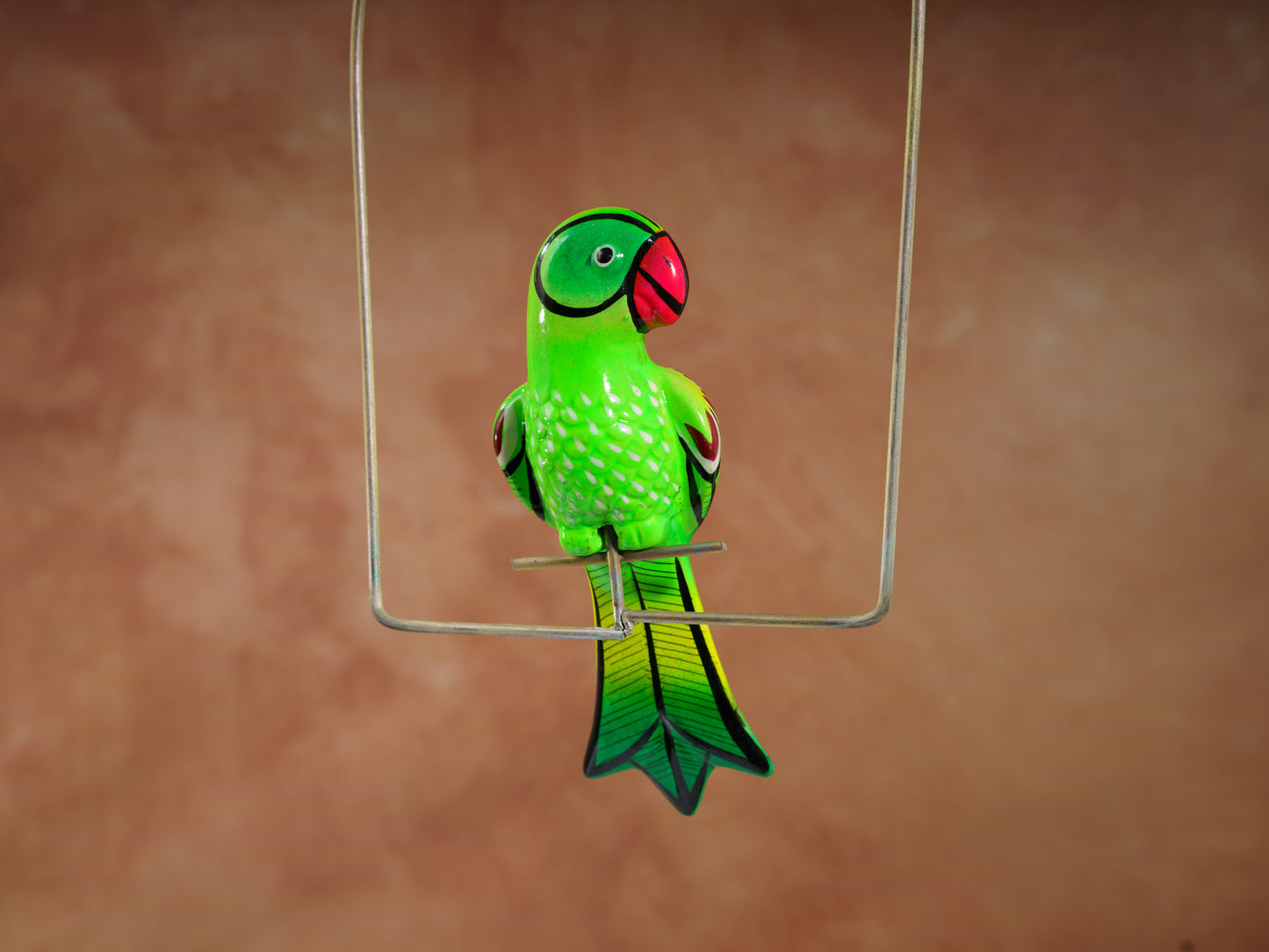 Hanging Parrot Bird With Perch - Small
