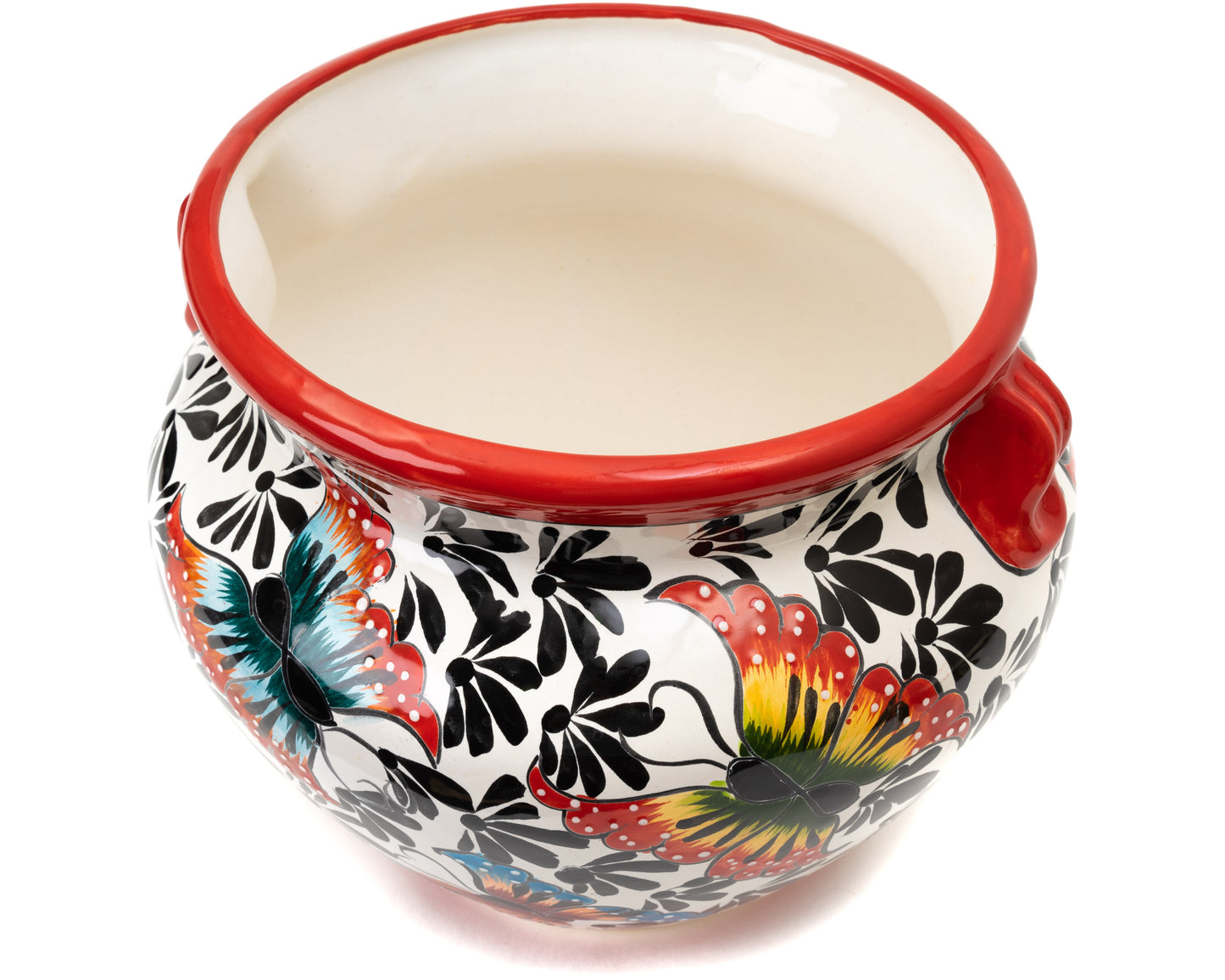 Michoacana Planter - Medium - Butterfly Red Trim