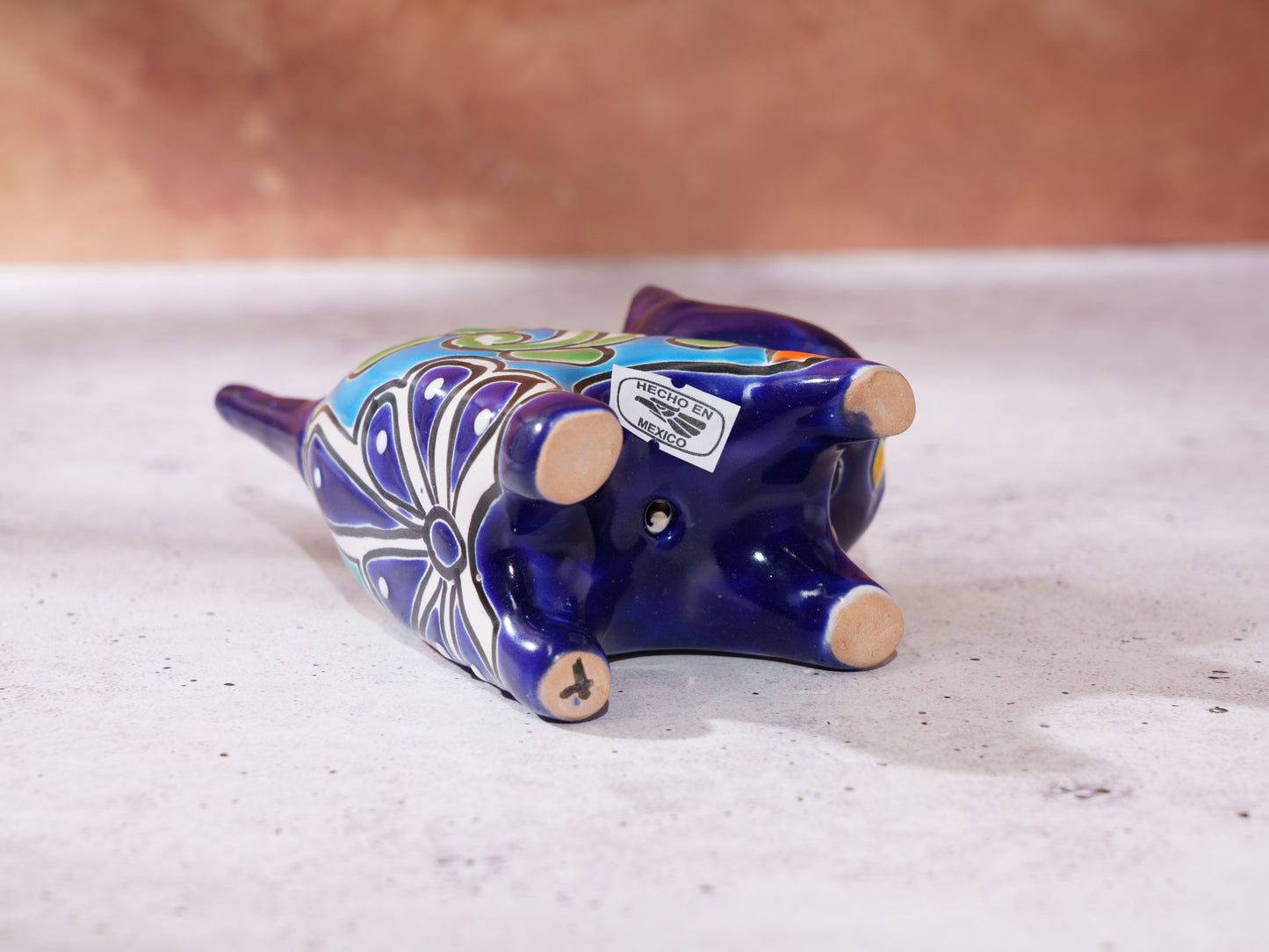 Cat Mini Figurine Ring Holder - Cobalt
