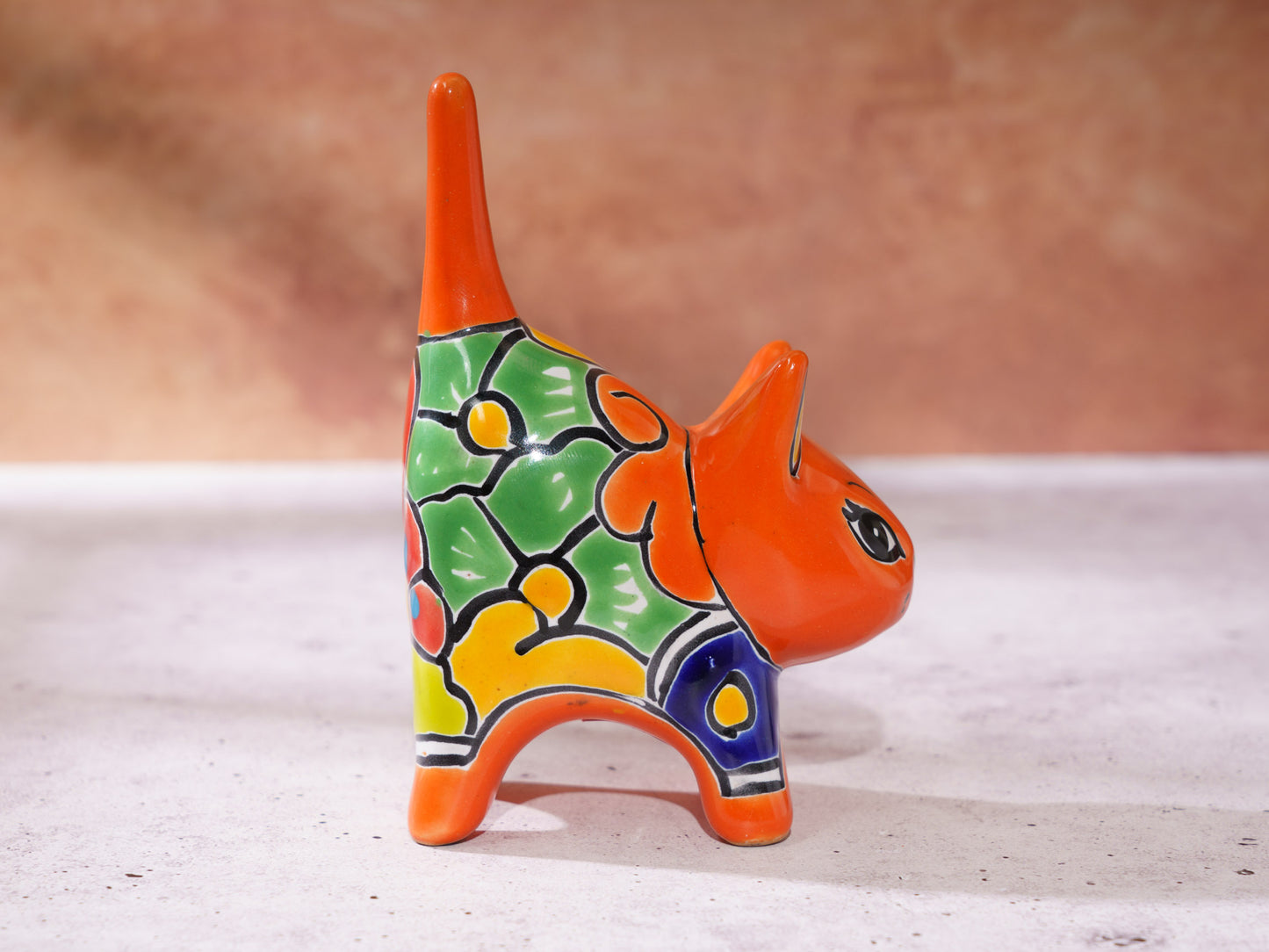 Cat Mini Figurine Ring Holder - Orange