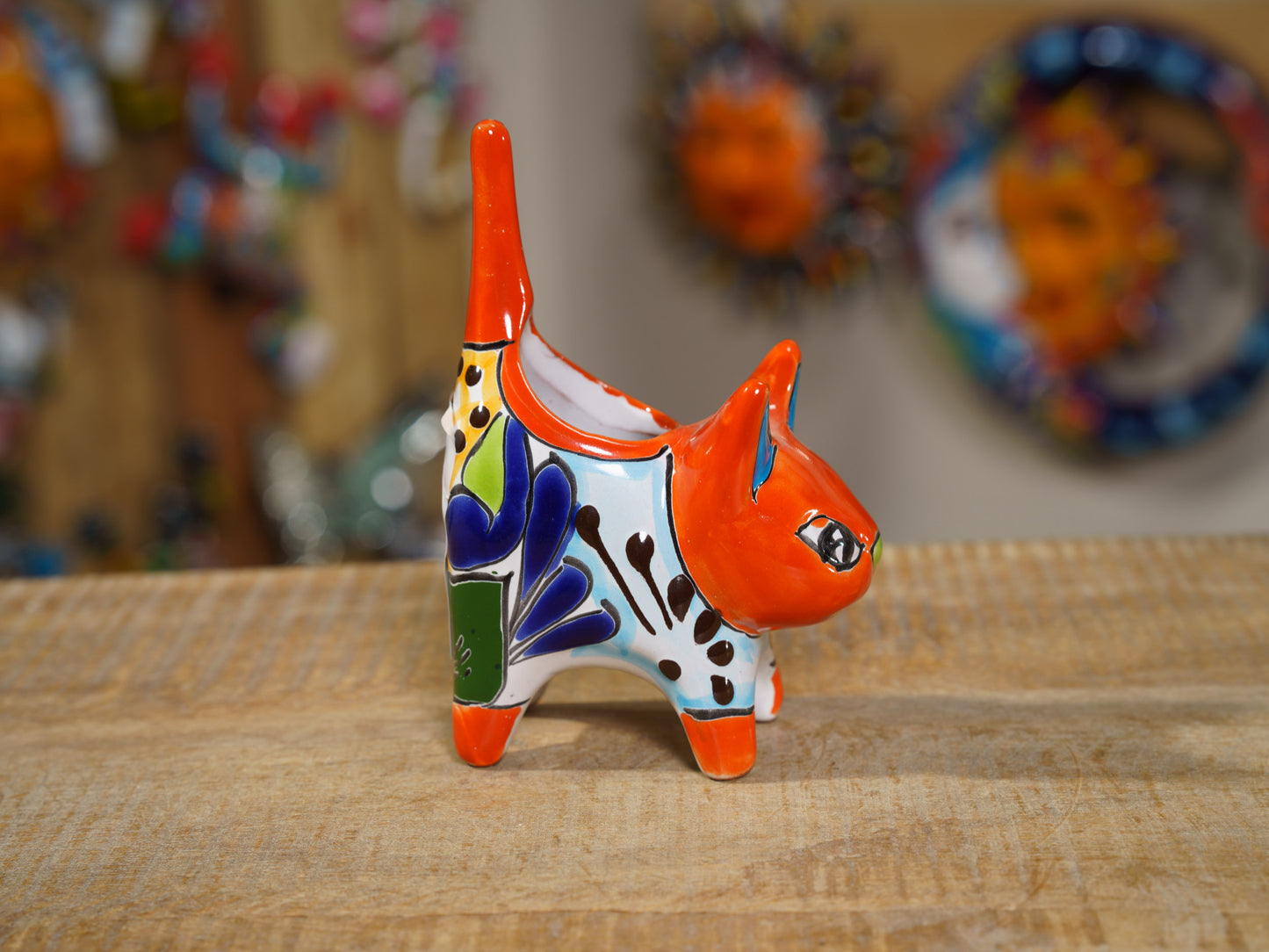 Mini Cat Succulent Planter Orange