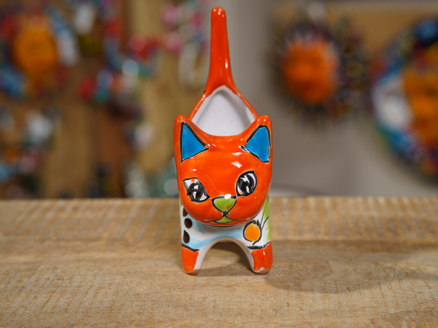 Mini Cat Succulent Planter Orange
