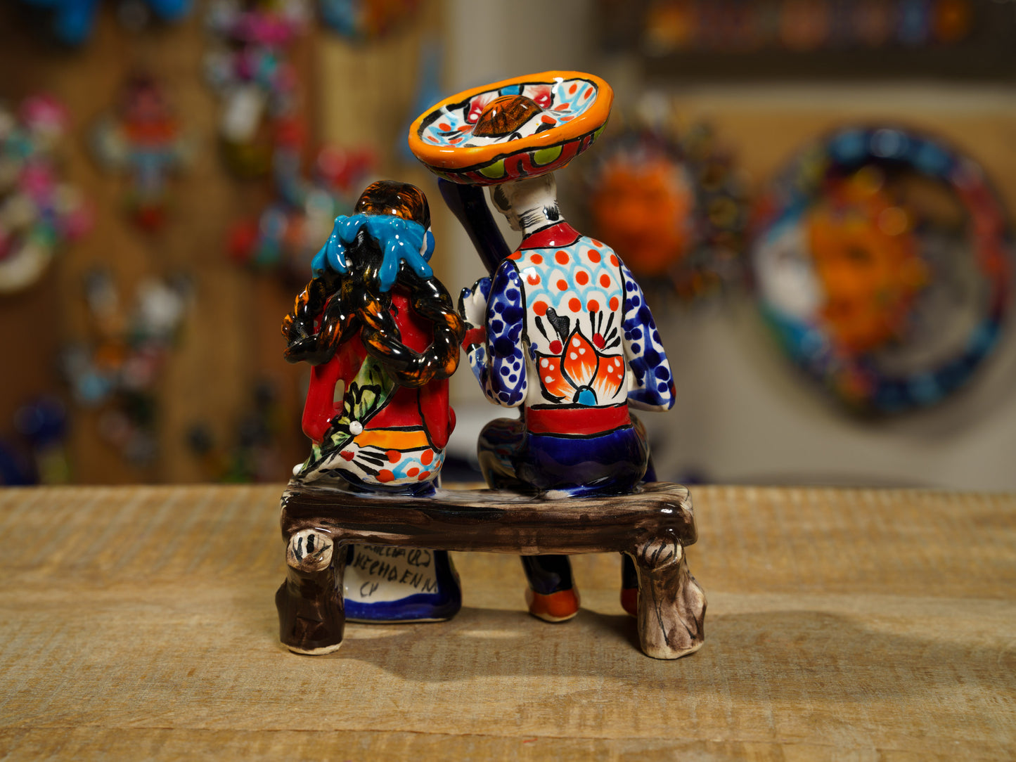 Premium Quality Serenade Catrina Couple & Bench Dia De Los Muertos Mini