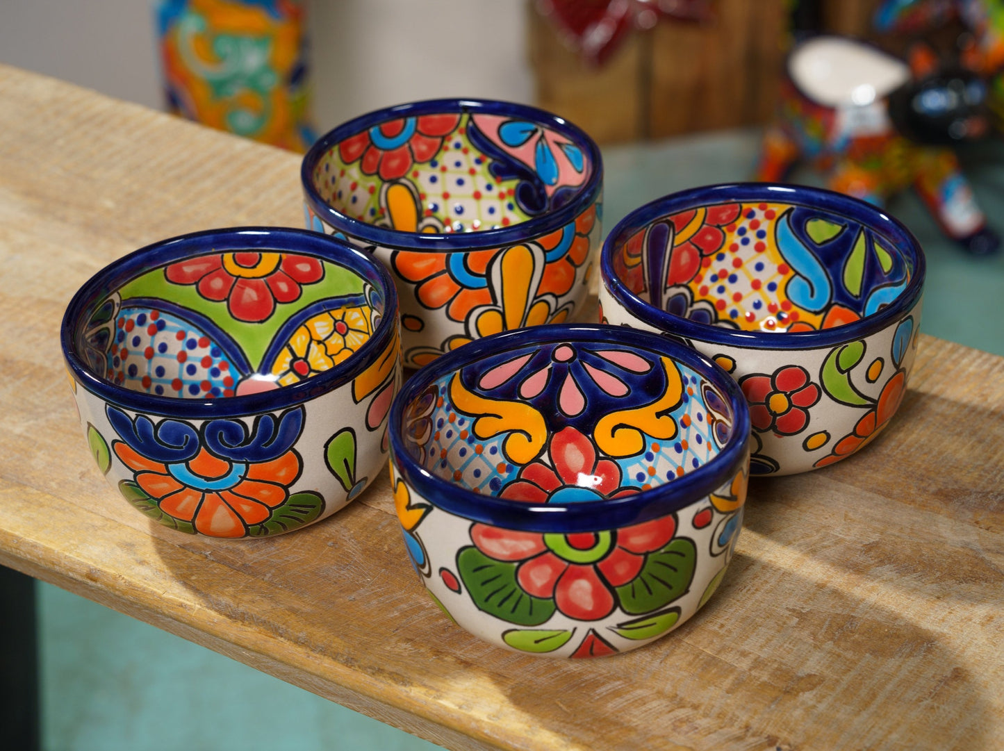 Set of Four Tall Cereal or Dessert Bowls