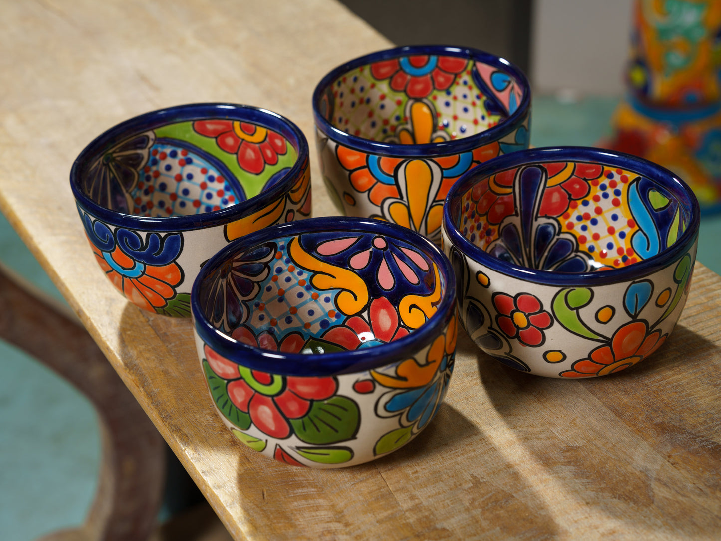 Set of Four Tall Cereal or Dessert Bowls