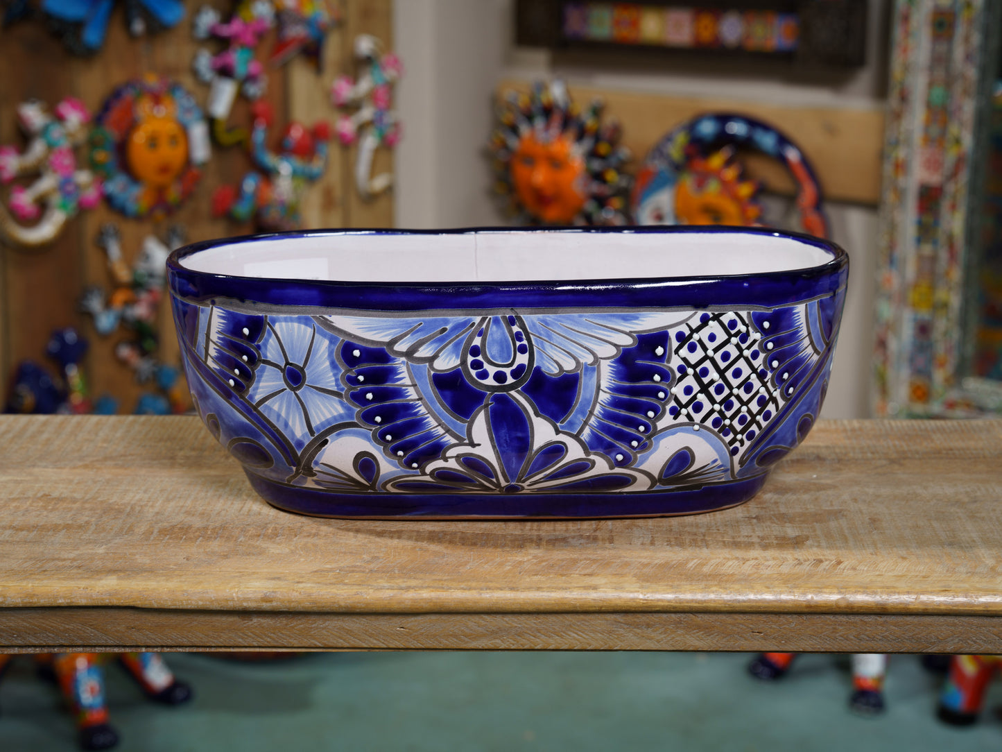 Oval Planter - Large - Cobalt White
