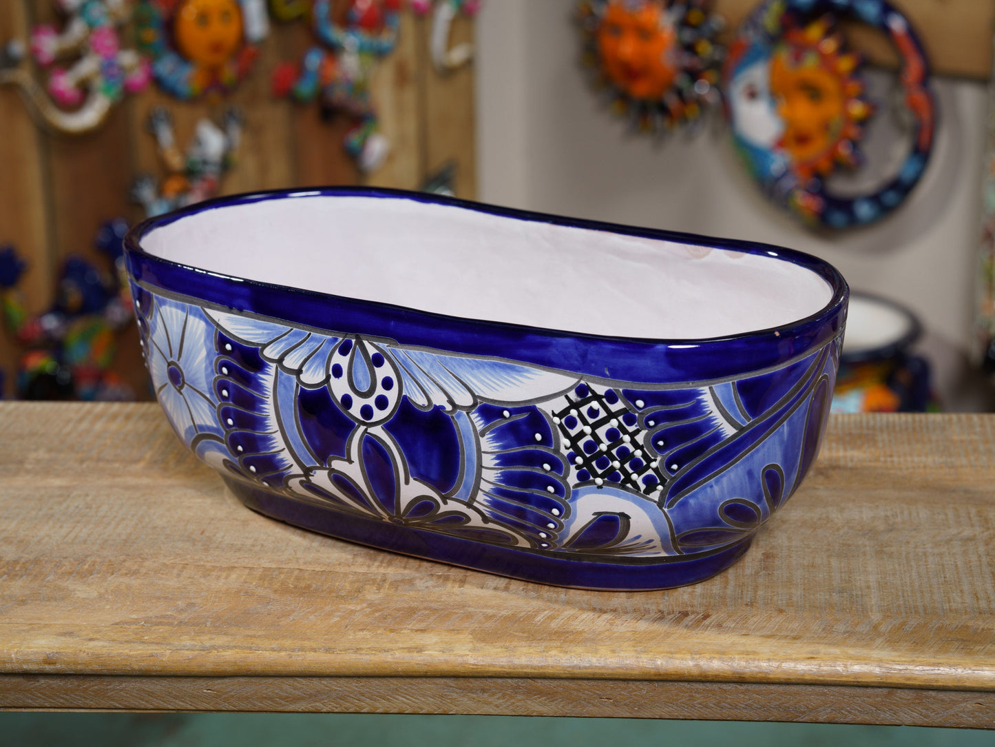 Oval Planter - Large - Cobalt White