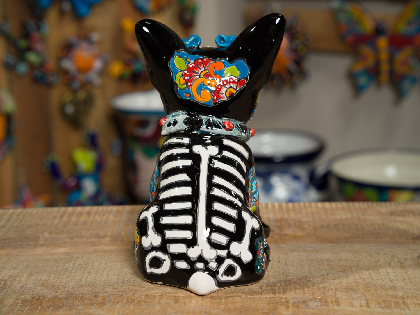 Premium French Bulldog - Bones - Blue Barrettes Red Heart Blue Collar