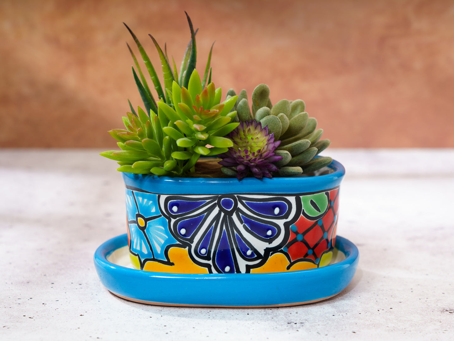 Oval Mini Planter (2PC) - Turquoise