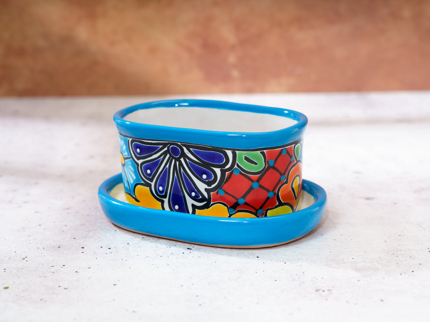 Oval Mini Planter (2PC) - Turquoise