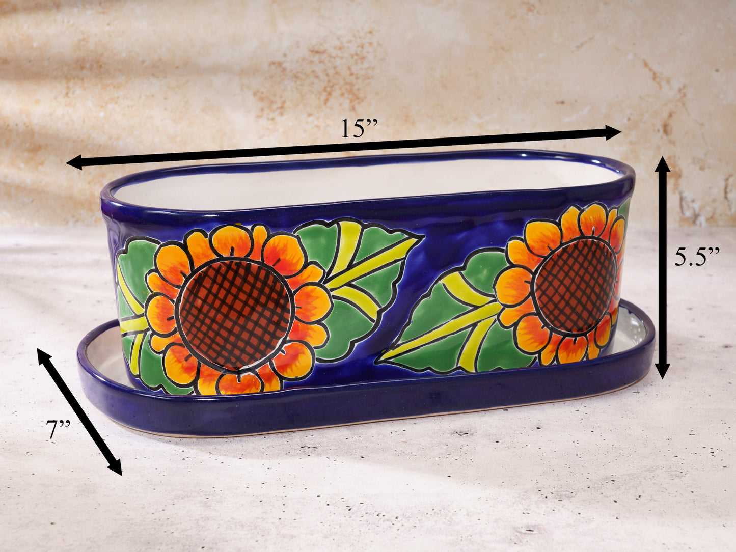 Oval Planter - Large (2PC) - Sunflower