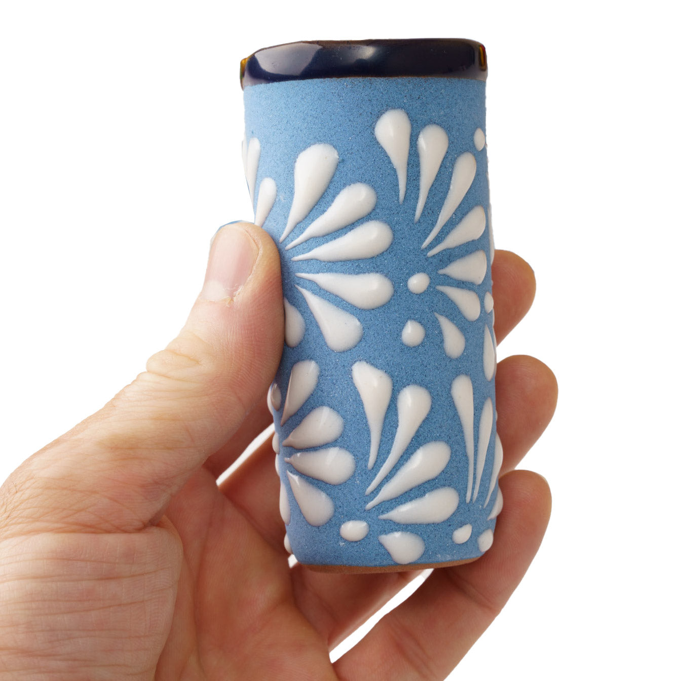 Shot Glass - Single - White on Blue - (1PC)