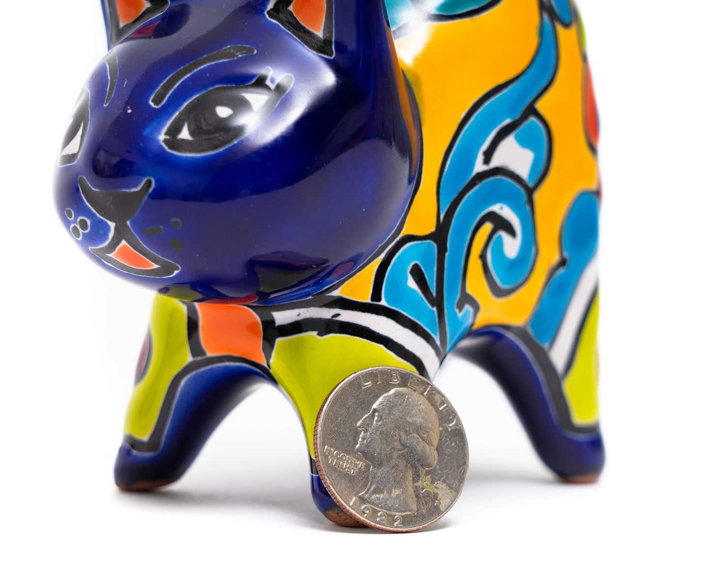 Cat Mini Figurine Ring Holder - Cobalt
