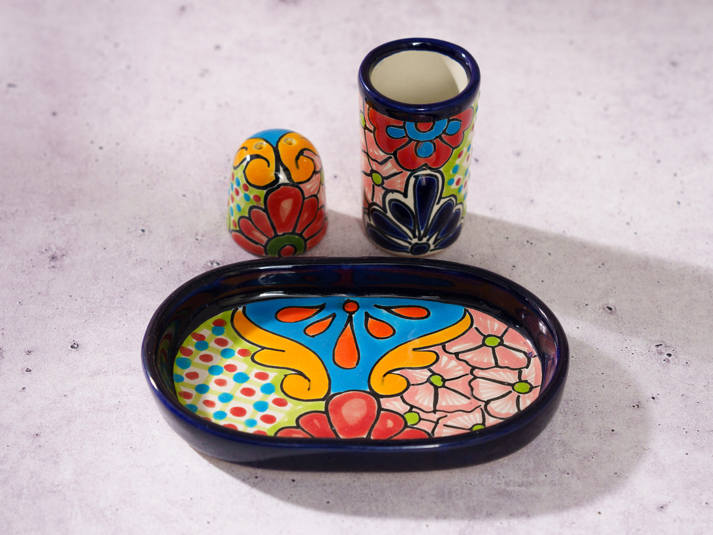 Tequila Set - 1 Glass 1 Salt Shaker and 1 Saucer All Matching