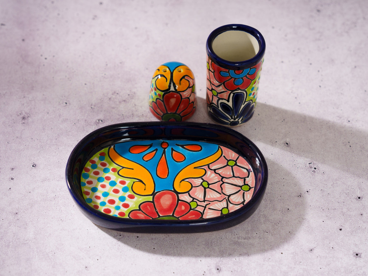 Tequila Set - 1 Glass 1 Salt Shaker and 1 Saucer All Matching