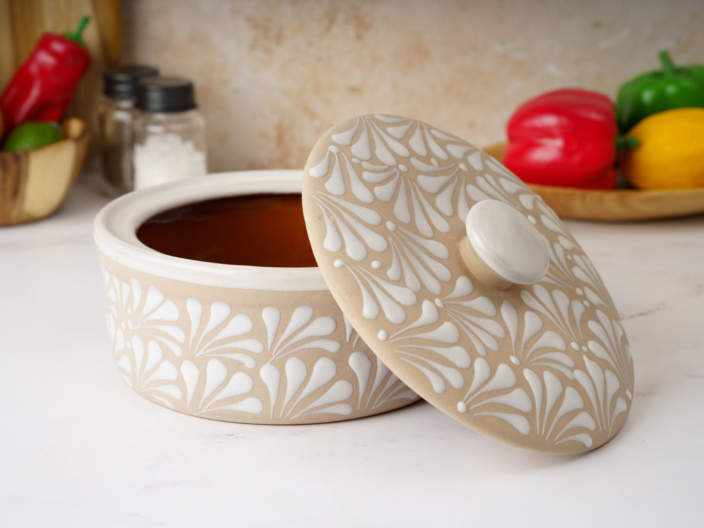 Tortilla Warmer - Puebla Style - White on White