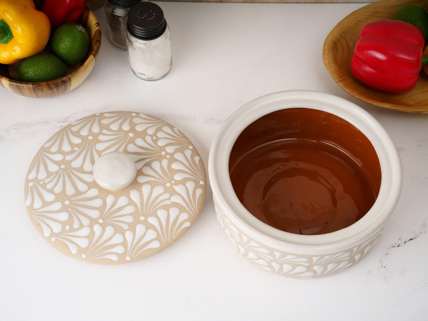 Tortilla Warmer - Puebla Style - White on White