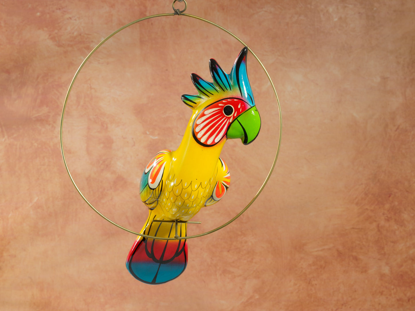 Hanging Cockatoo Bird With Perch - Medium