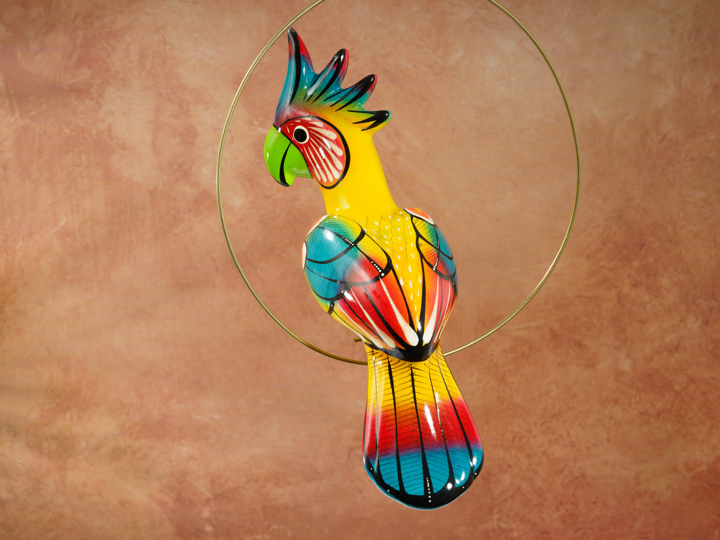 Hanging Cockatoo Bird With Perch - Medium