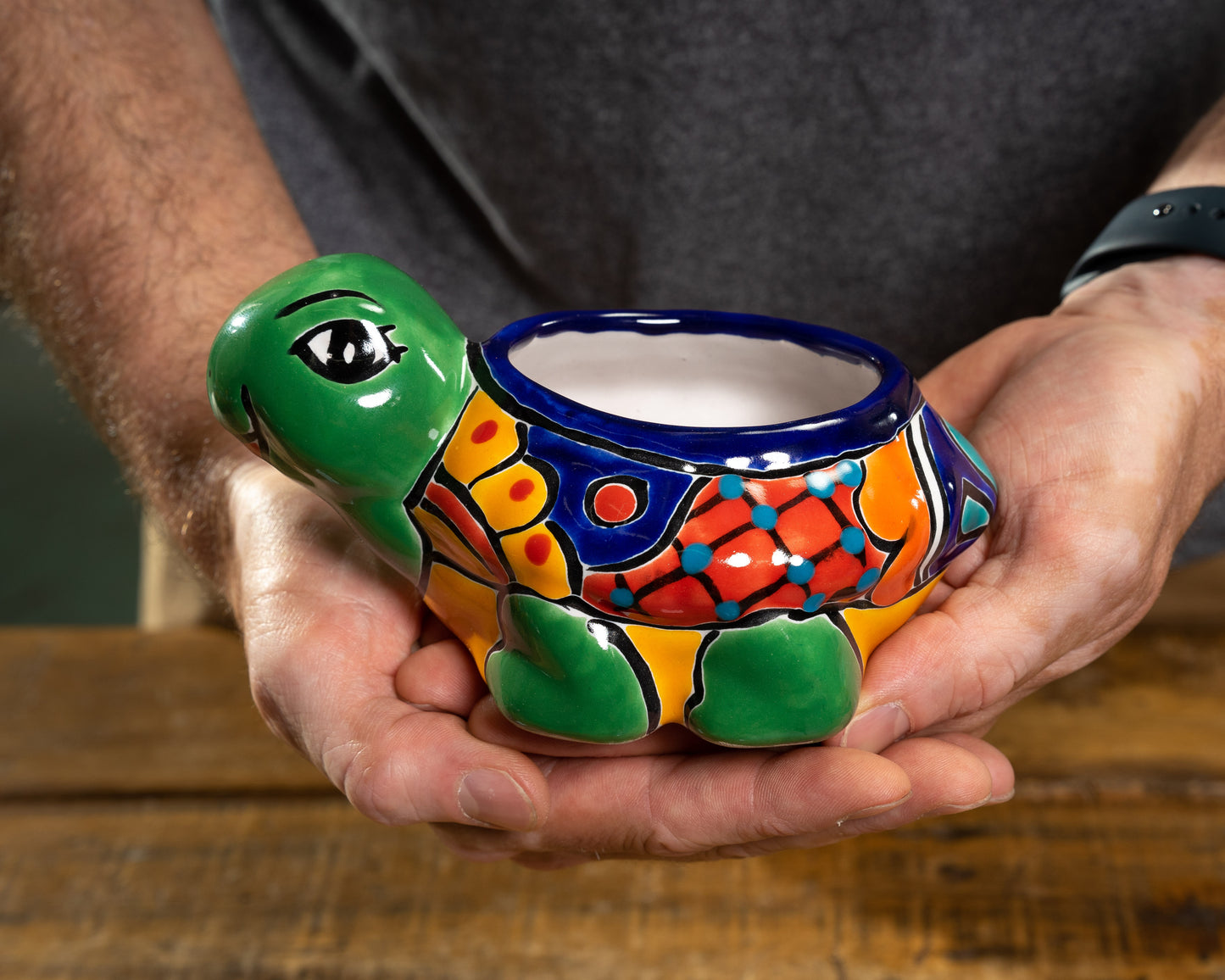 Turtle Mini Planter - Deep Green