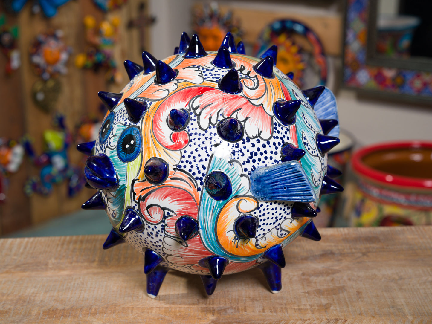 Premium Quality Pufferfish Large Sphere Statue