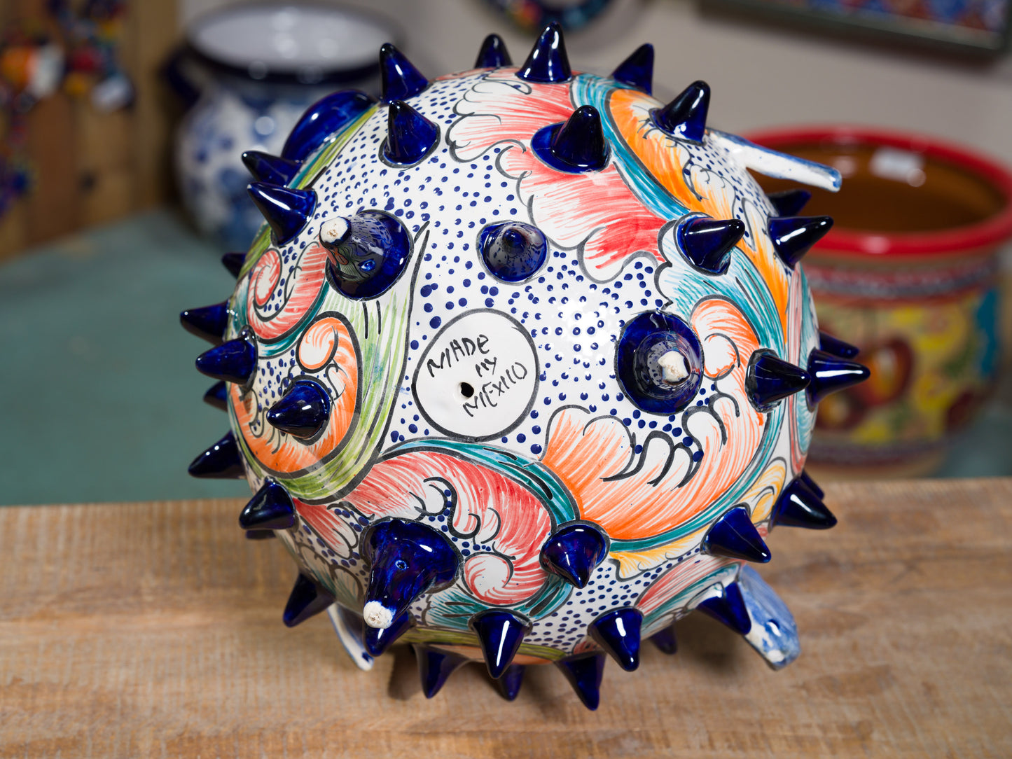 Premium Quality Pufferfish Large Sphere Statue
