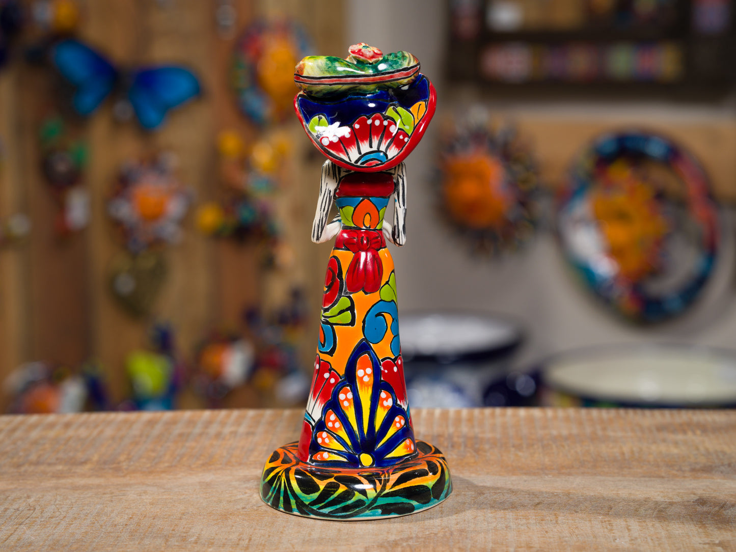 Catrina Figurine - Lisa - Mini - Traditional Orange