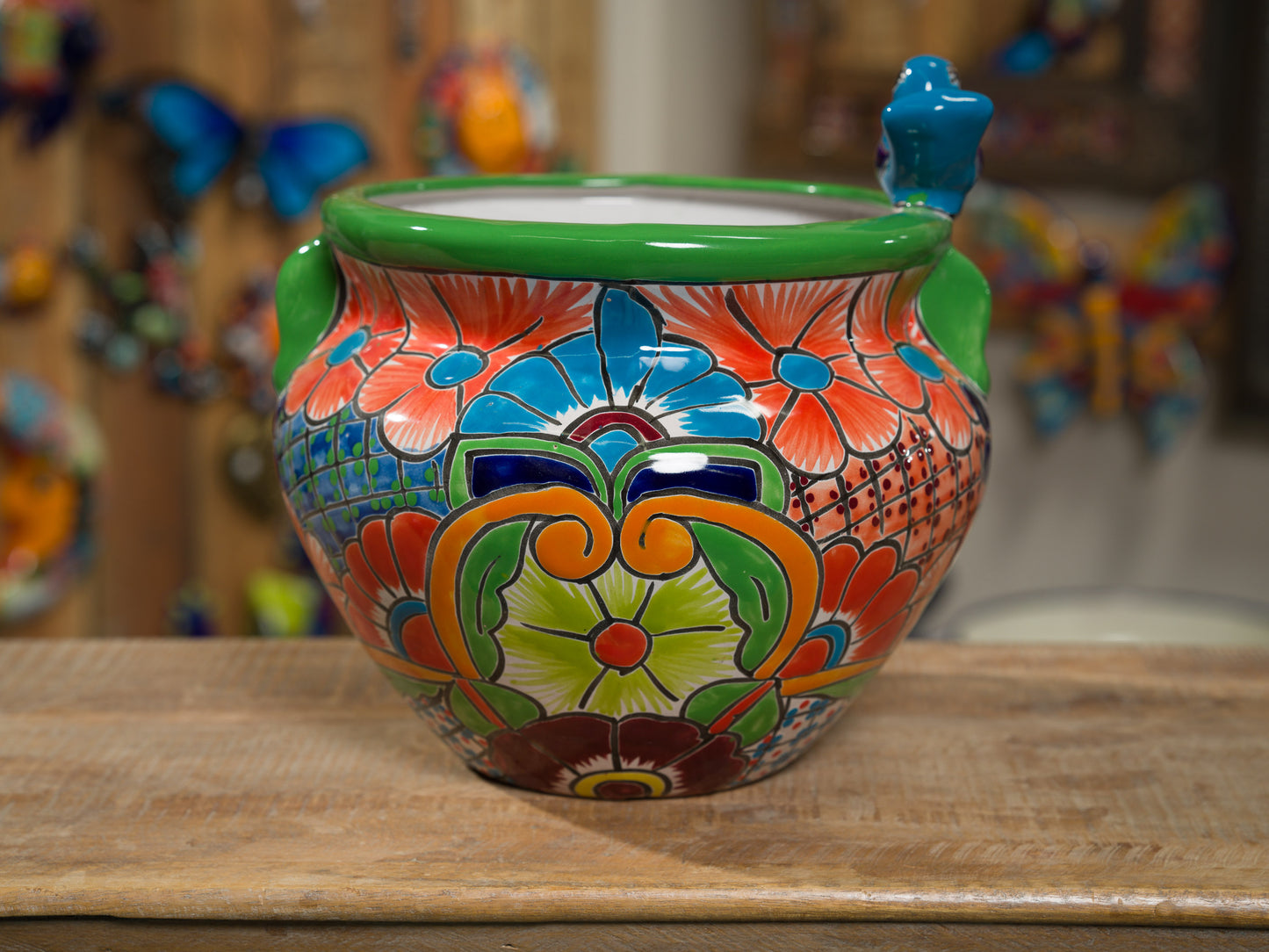 Michoacana Bird Planter - Green