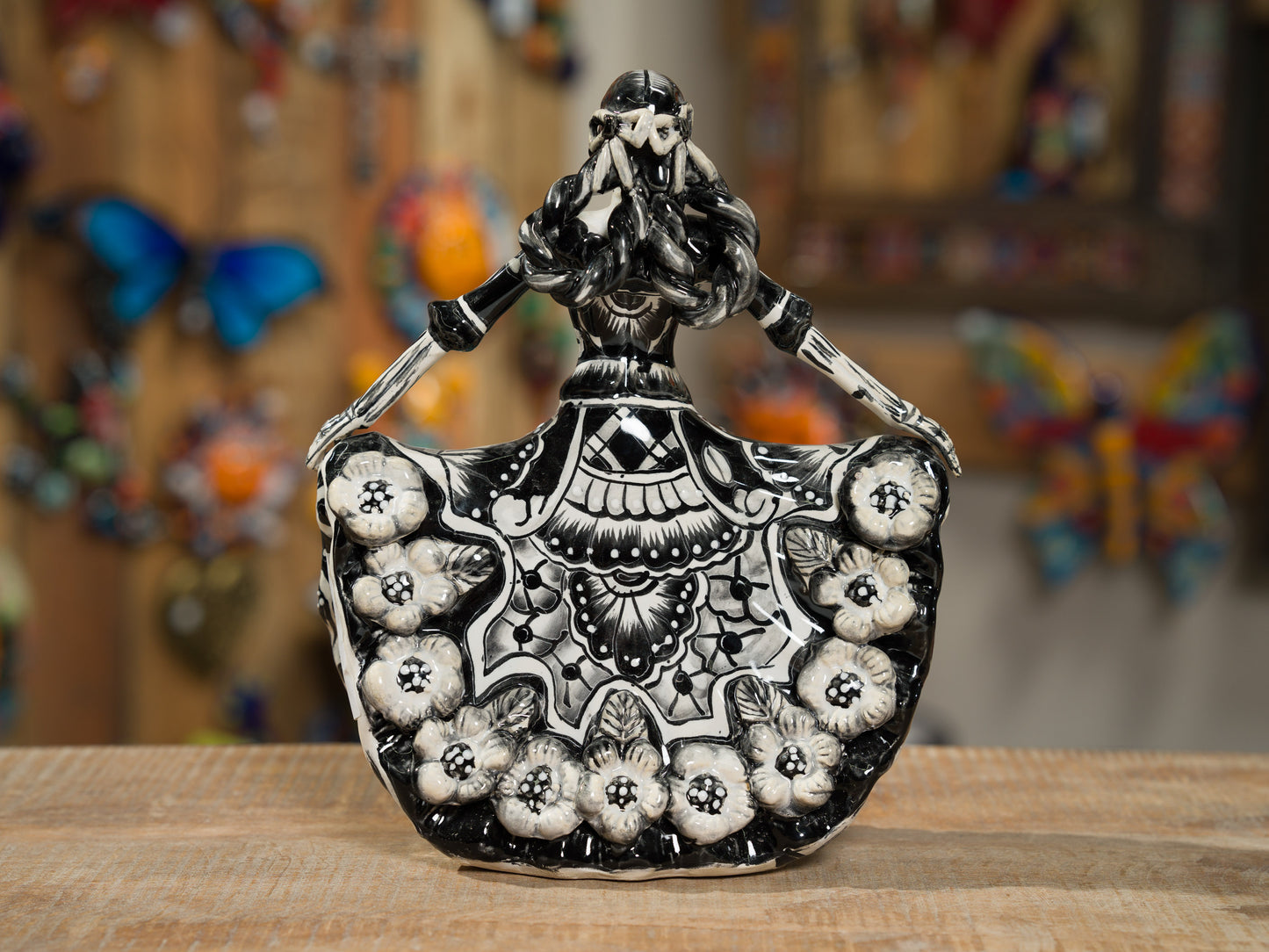 Premium Quality Catrina "Ballerina" Figurine - Black White