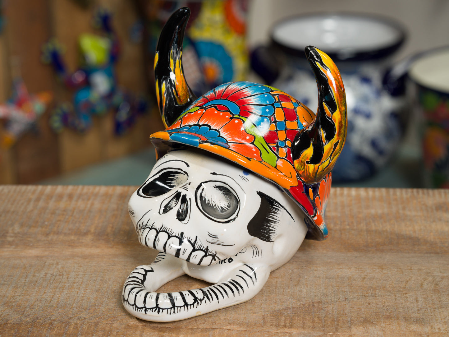 Premium Quality Dia De Los Muertos Viking Skull