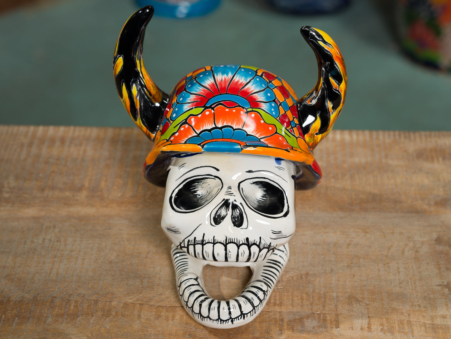 Premium Quality Dia De Los Muertos Viking Skull